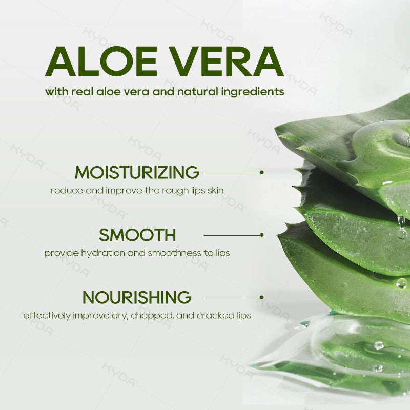 Ownest 10 Pcs Aloe Vera Lip Balm, PH Color Changing Lipstick, Change from Green to Natural Pink, Deep Hydrating Tinted Lip Balm, Daily Lip Moisturizer for Dry Cracked Lips, with Real Aloe Vera - Image 3
